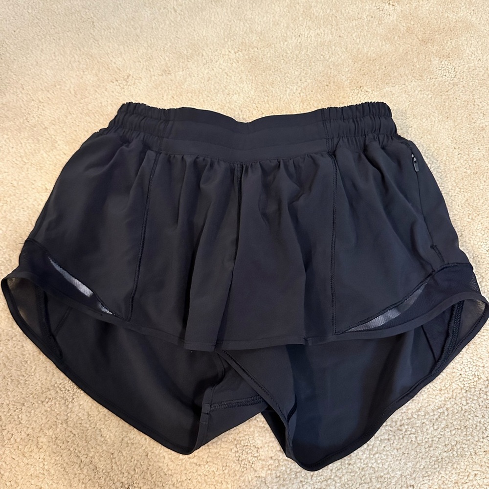Lululemon Athletica Black Athletic Shorts with Layered Design